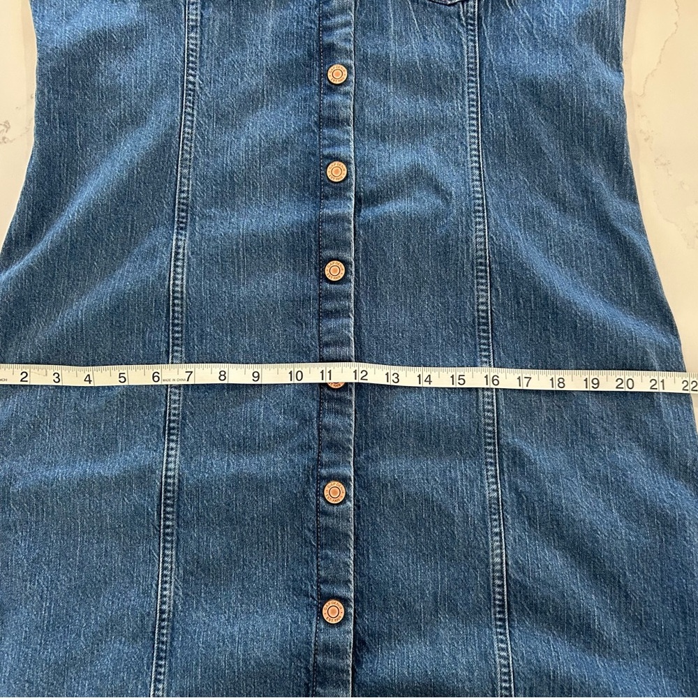 GAP Blue Denim Mini Dress Jacket - Picture 5 of 11
